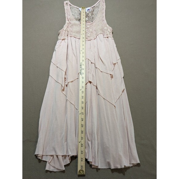 Jody California Layered Mini Dress Embroider Top Blush Pink Boho Y2K Size Large - Picture 8 of 8
